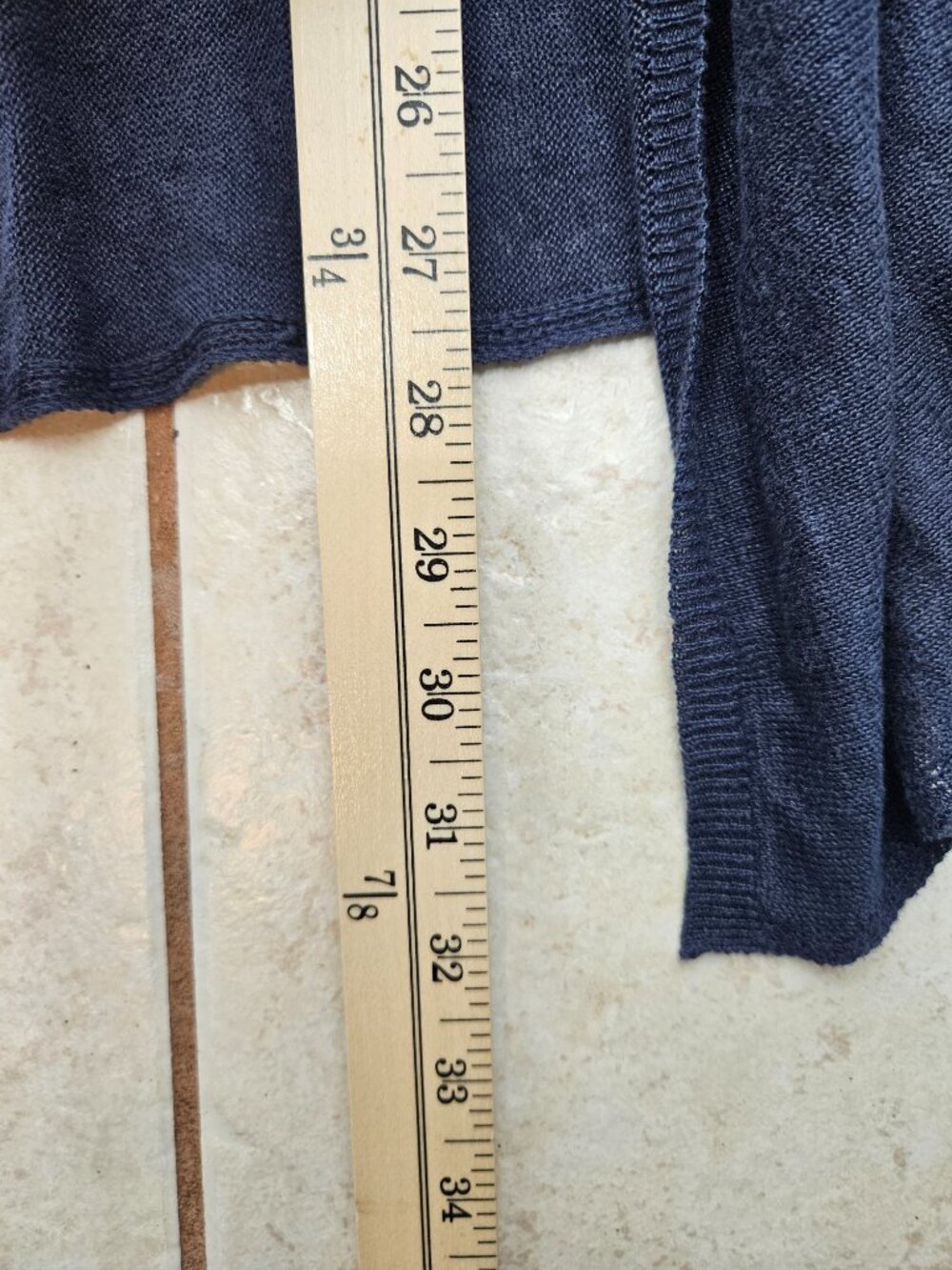 Sita Murt Open Front Waterfall Cardigan Navy Blue Women's 42 U.S. L Minimalist - Picture 12 of 12